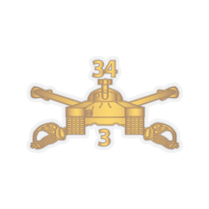Kiss-Cut Stickers - Army - 3rd Bn 34th Armor - Armor Branch wo Txt