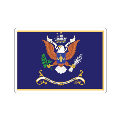 Kiss-Cut Stickers - Army - Regimental Colors - 71st Infantry Regiment  - PREPARED TO GUARD Flag w Fringe X 300