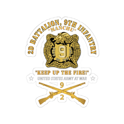 Kiss-Cut Stickers - Army - 2nd Bn 9th Infantry Regiment - Army At War w IN Branch