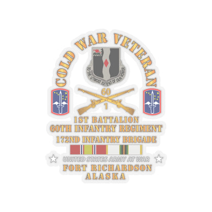 Kiss-Cut Stickers - Army - Cold War Vet - 1st Bn, 60th Inf - 172nd In Bde - Ft Richardson AK w COLD SVC X 300