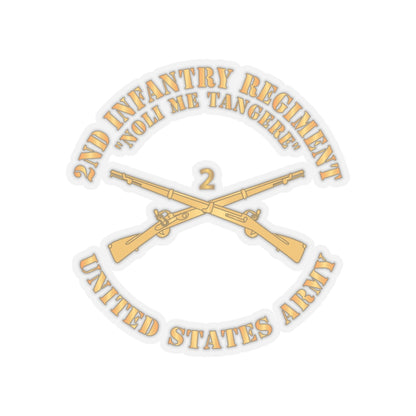 Kiss-Cut Stickers - Army - 2nd  Infantry Regiment Branch - Noli Me Tangere - US Army