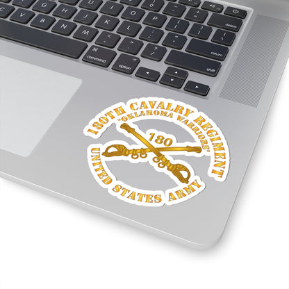 Kiss-Cut Stickers - Army - 180th Cavalry Regiment Branch - Oklahoma Warriors - US Army X 300