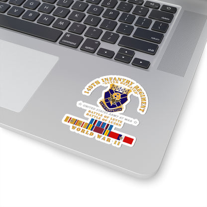 Kiss-Cut Stickers - Army -  149th Infantry Regiment - Battle of Leyet-Luzon - COA - WWII PAC SVC X 300