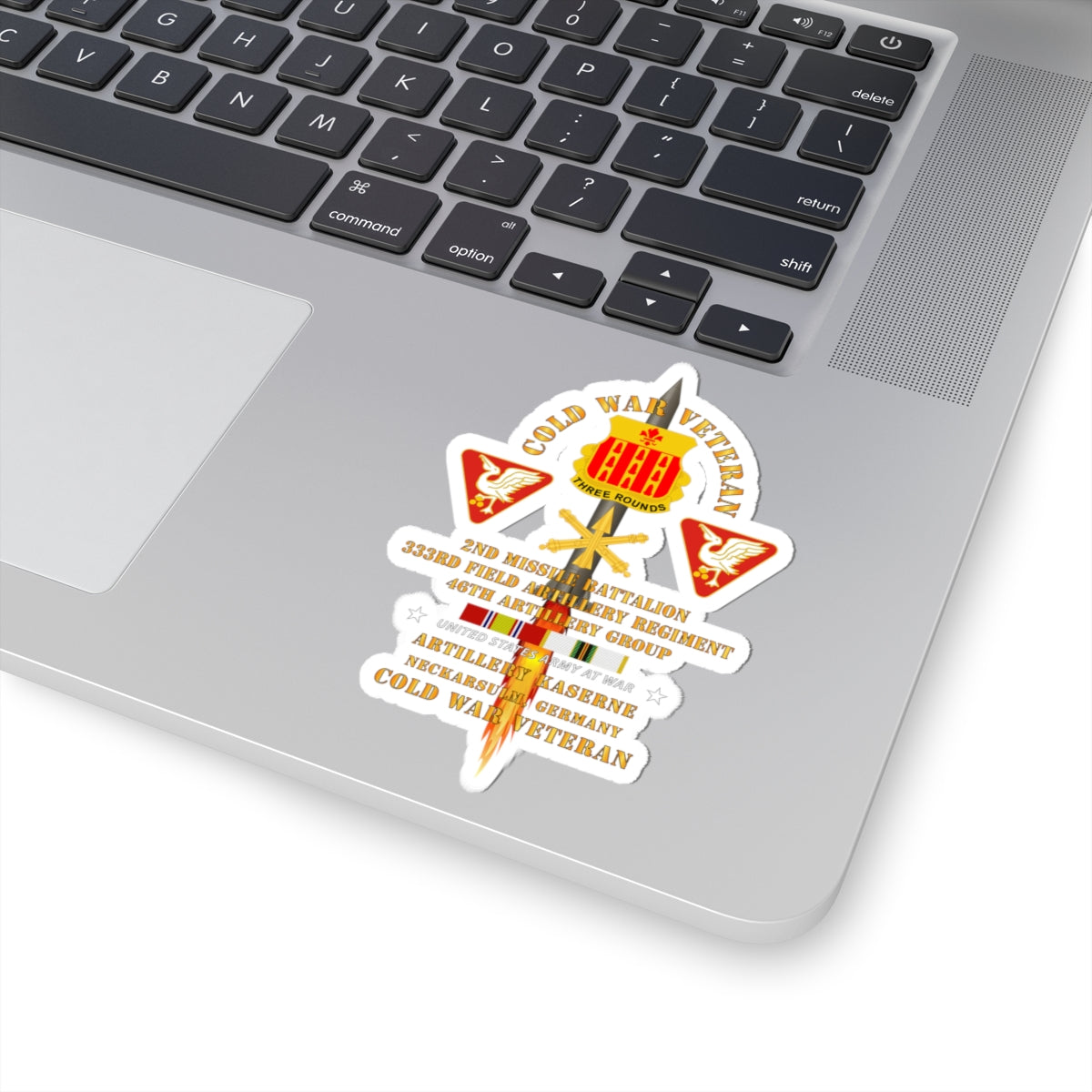 Kiss-Cut Stickers - Army - Cold War Vet - 2nd Missile Bn, 333rd Artillery 46th Artillery Group - Germany - Firing Missile  w COLD SVC