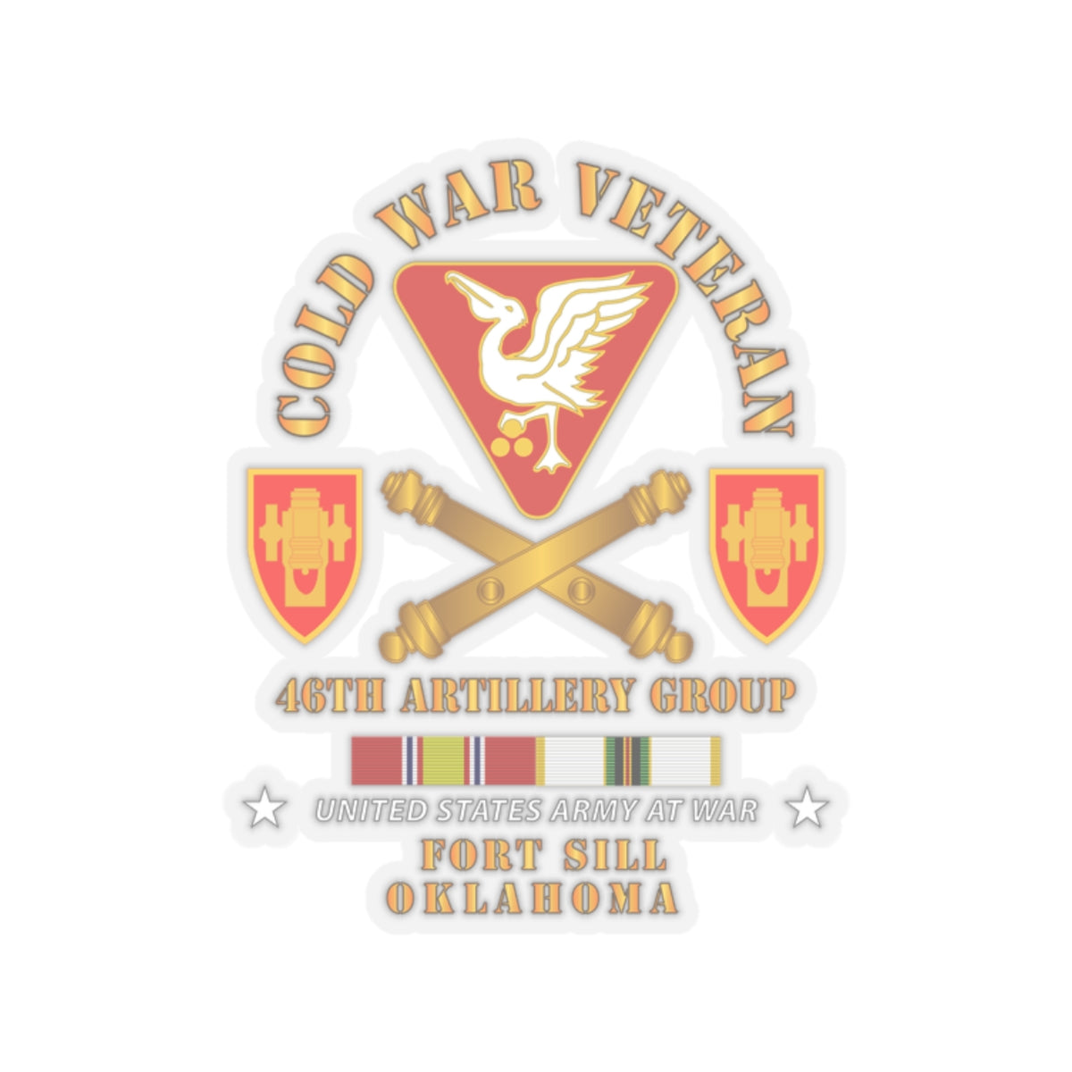 Kiss-Cut Stickers - Army - Cold War Vet - 46th Artillery Group - Fort Sill, OK w COLD SVC