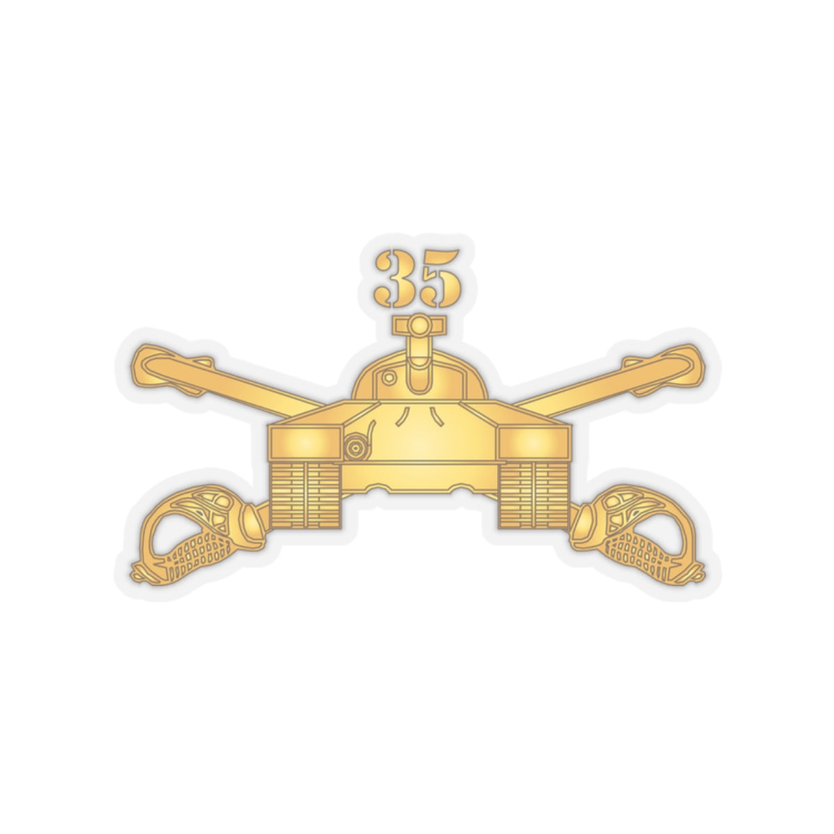 Kiss-Cut Stickers - Army -  35th Armor - Armor Branch wo Txt X 300