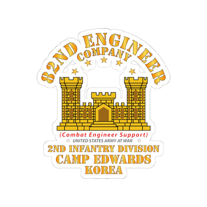 Kiss-Cut Stickers - Army - 82nd Engineer Company  - Camp Edwards -  Korea