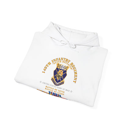Unisex Heavy Blend™ Hooded Sweatshirt - Army -  149th Infantry Regiment - Battle of Leyet-Luzon - COA - WWII PAC SVC X 300