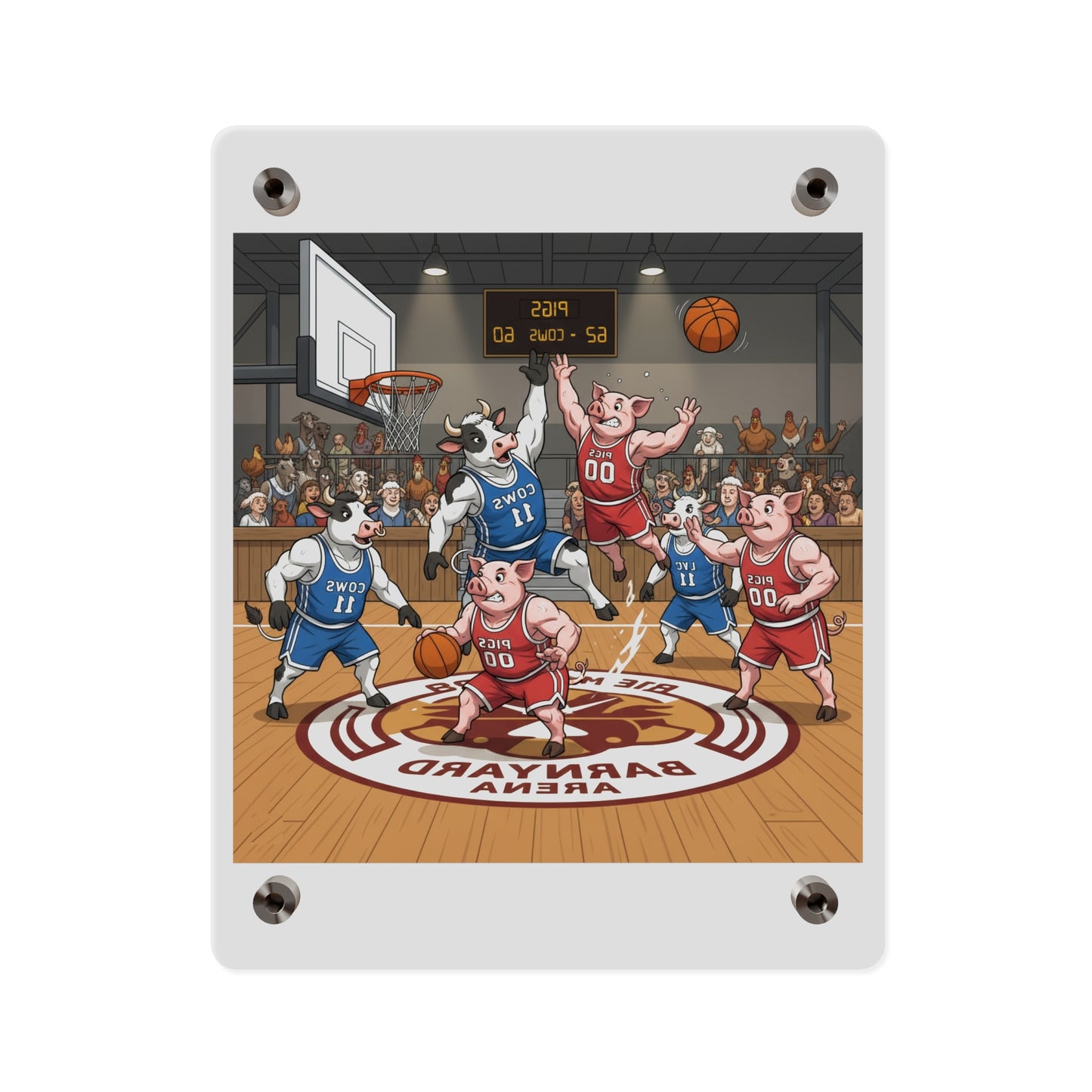 Acrylic Wall Art Panel - Pigs vs Cows