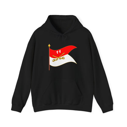 Unisex Heavy Blend™ Hooded Sweatshirt - Army - 11th Armored Cavalry Regiment Guidon w staff Waving