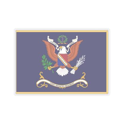 Kiss-Cut Stickers - Army - Regimental Colors - 1st Infantry Regiment  -- LOYALTY AND COURAGE - Infantry Branch - Flag w Fringe X 300