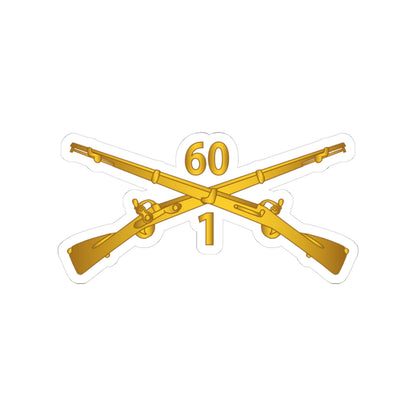 Kiss-Cut Stickers - Army - 1st Bn 60th Infantry Regt - Infantry Br wo Txt X 300