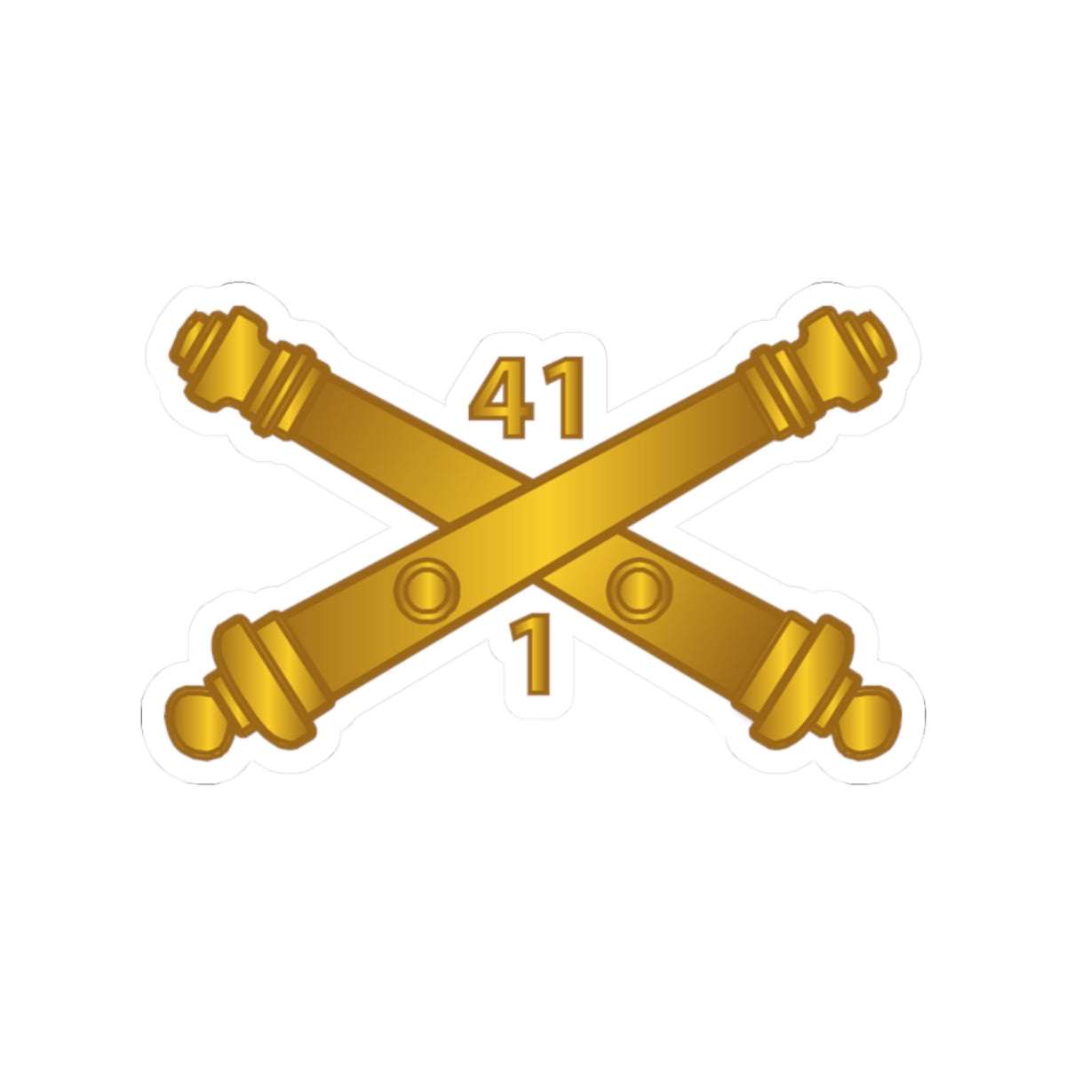 Kiss-Cut Stickers - Army - 1st Bn 41st Artillery  w Branch X 300