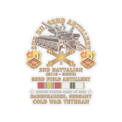 Kiss-Cut Stickers - Army - 2nd Bn 83rd Artillery w M110 - Babenhausen Germany w COLD SVC