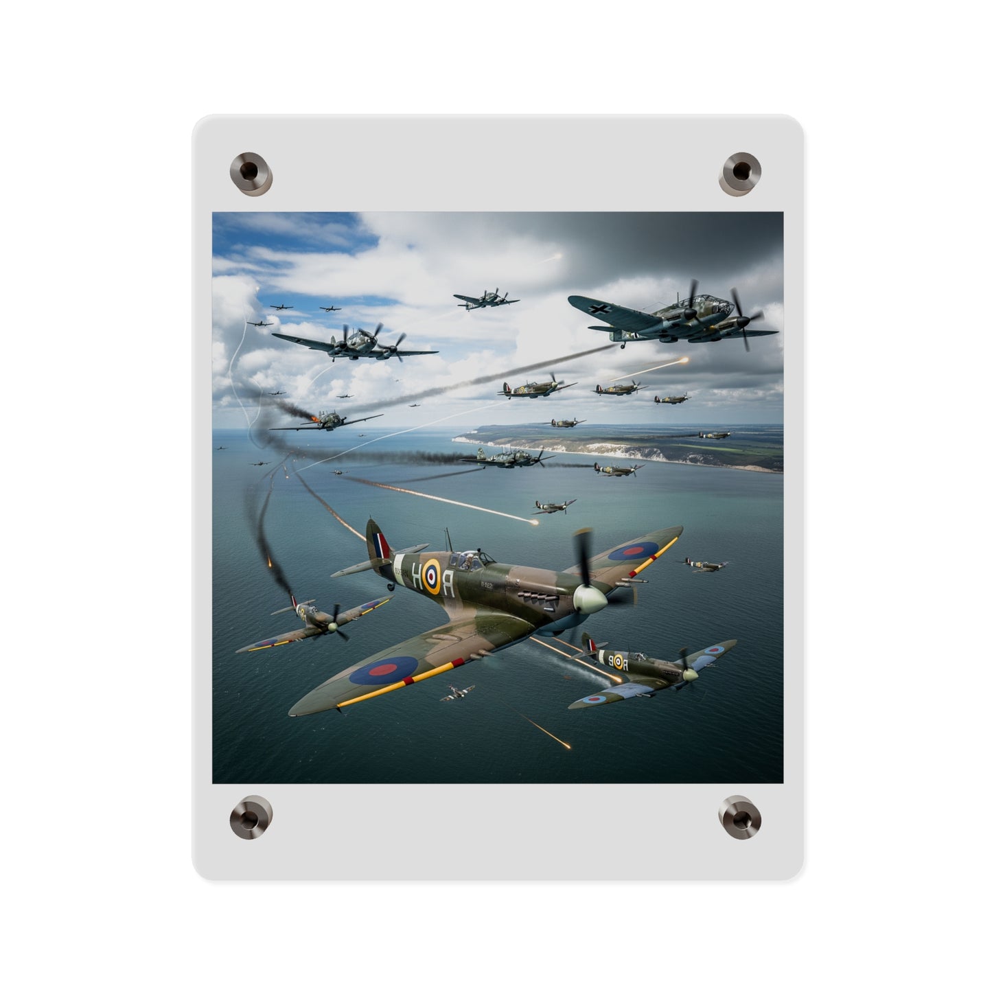 Acrylic Wall Art Panel - British and German aircraft during the Battle of Britain