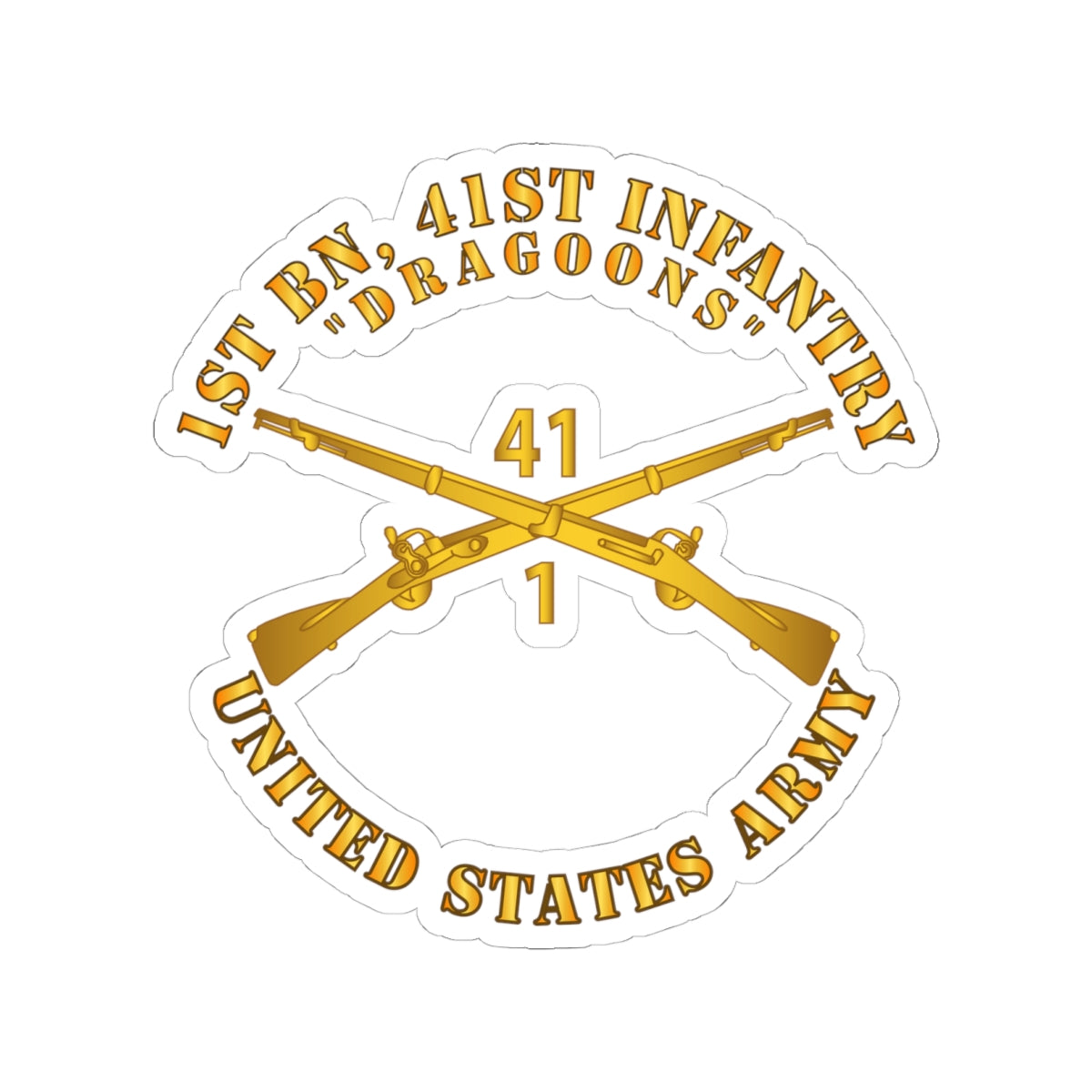 Kiss-Cut Stickers - Army - 1st Bn, 41st Infantry - Dragoons