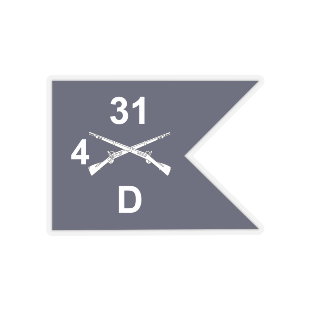 Kiss-Cut Stickers - Army - Delta Company, 4th Battalion, 31st Infantry Regiment - Guidon X 300