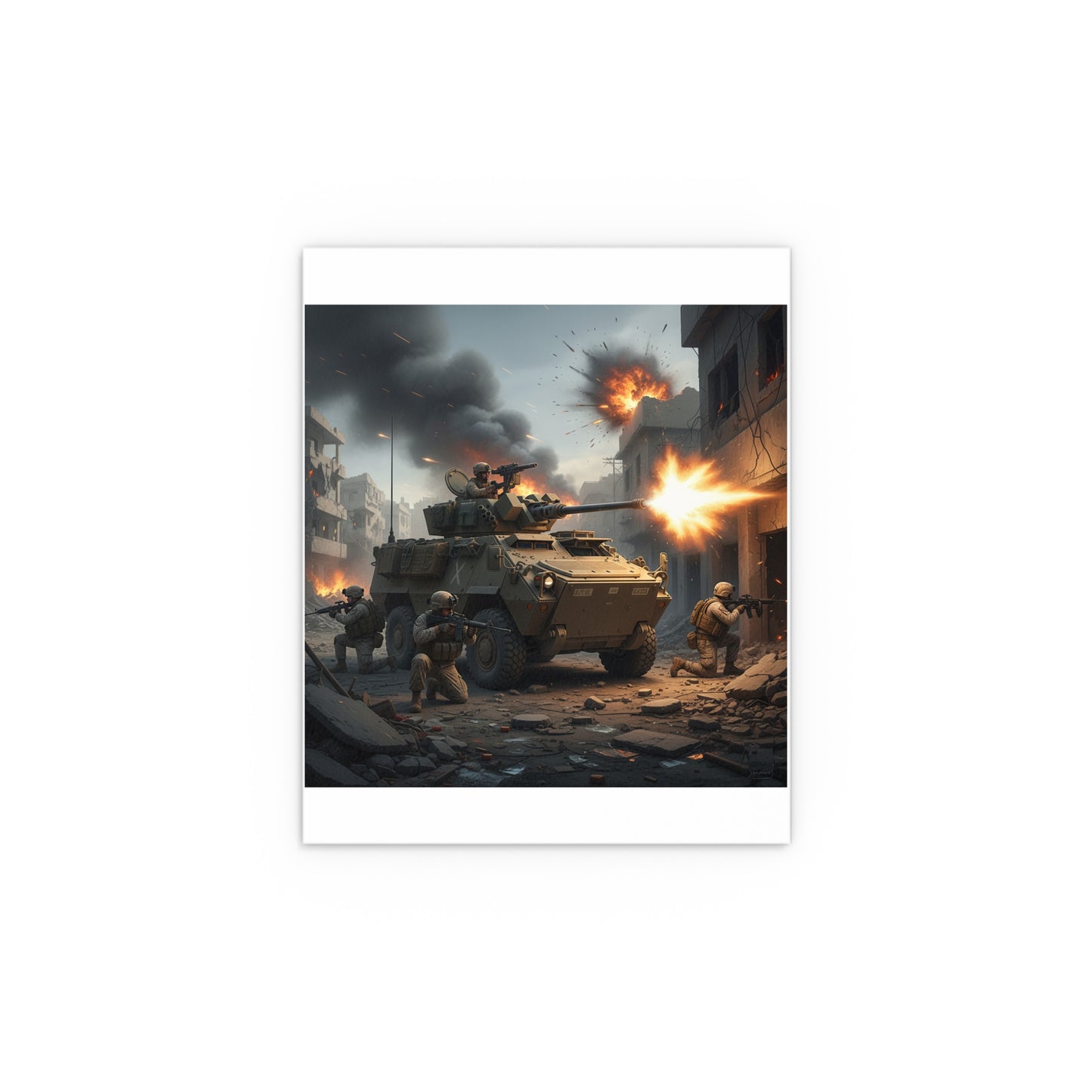 Indoor and Outdoor Silk Posters - Marine LAV in support of the 2nd Battle of Fallujah