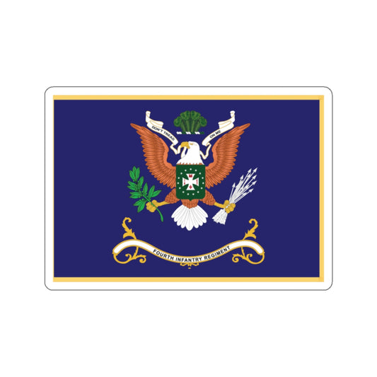 Kiss-Cut Stickers - Army - Regimental Colors - 4th Infantry Regiment  - DONT TREAD ON ME - Flag w Fringe X 300
