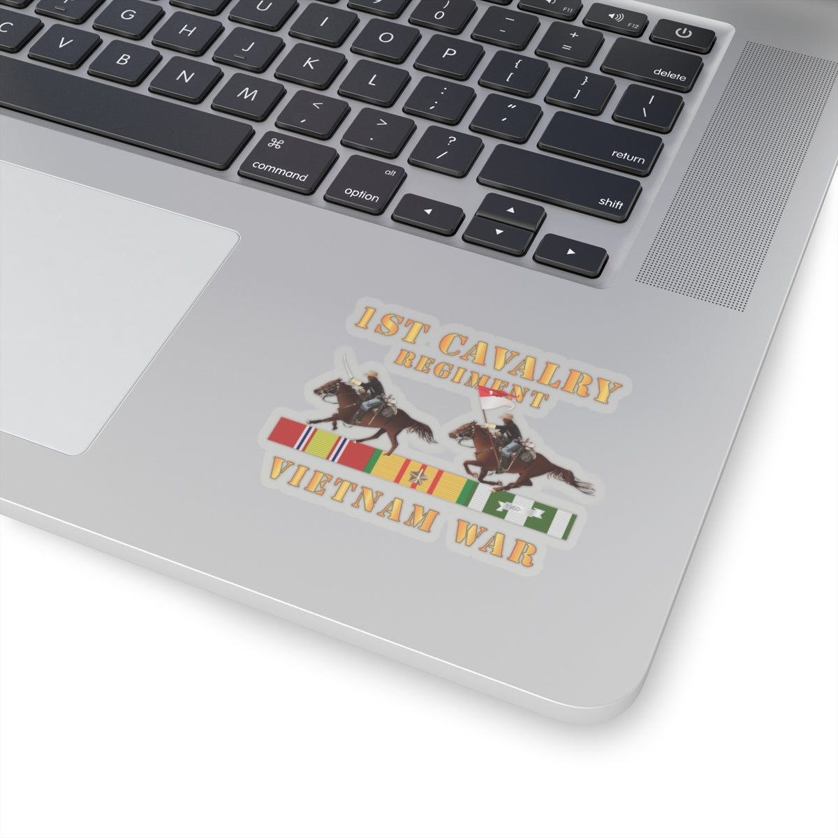 Kiss-Cut Stickers - Army - 1st Cavalry Regiment - Vietnam War wt 2 Cav Riders and VN SVC X300