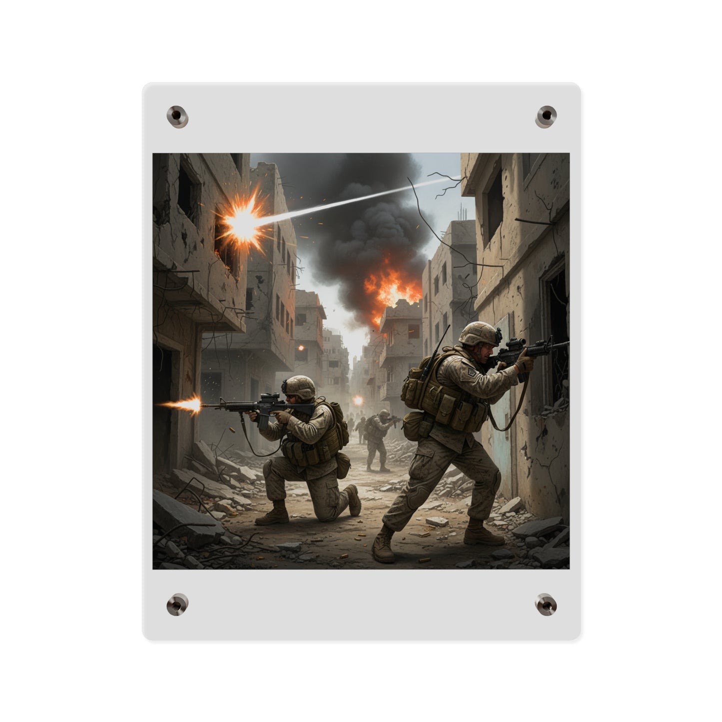 Acrylic Wall Art Panel - Marines in  the 2nd Battle of Fallujah
