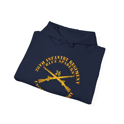 Unisex Heavy Blend™ Hooded Sweatshirt - Army - 26th Infantry Regiment - Blue Spaders w Infantry Br X 300