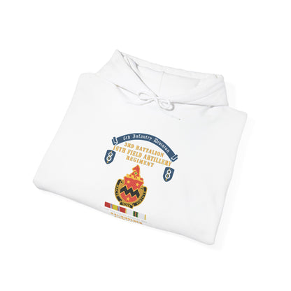 Unisex Heavy Blend™ Hooded Sweatshirt - 8th Infantry Division Scroll - 3rd Bn, 16th Field Artillery Regiment - Baumholder Germany - Cold War Vet w COLD SVC X 300