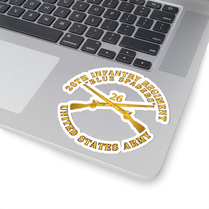 Kiss-Cut Stickers - Army - 26th Infantry Regiment - Blue Spaders w Infantry Br X 300
