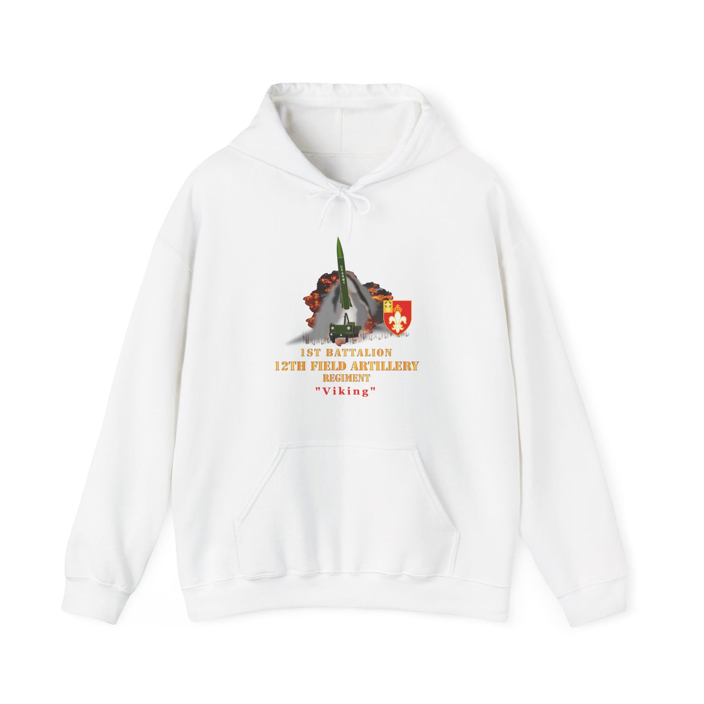 Unisex Heavy Blend™ Hooded Sweatshirt - Army -  1st Bn, 12th FAR, Ft Sill, OK, MGM 52 - Lance  - Short X 300