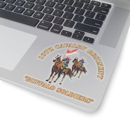 Kiss-Cut Stickers - Army - 10th Cavalry Regiment w Cavalrymen - Buffalo Soldiers
