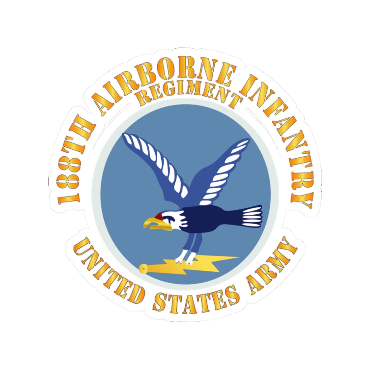 Kiss-Cut Stickers - Army  - 188th Airborne Infantry Regiment - SSI X 300