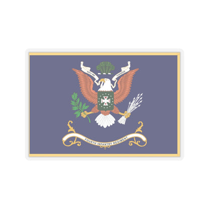 Kiss-Cut Stickers - Army - Regimental Colors - 4th Infantry Regiment  - NOLI ME TANGERE - Flag w Fringe X 300
