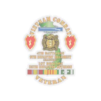 Kiss-Cut Stickers - Army - Vietnam Combat Infantry Veteran w 4th Bn 9th Infantry - Manchu - 25th ID SSI X 300