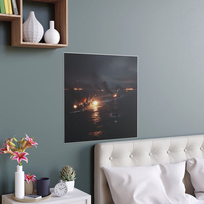 Indoor and Outdoor Silk Posters - WWII Suda Straights Battle