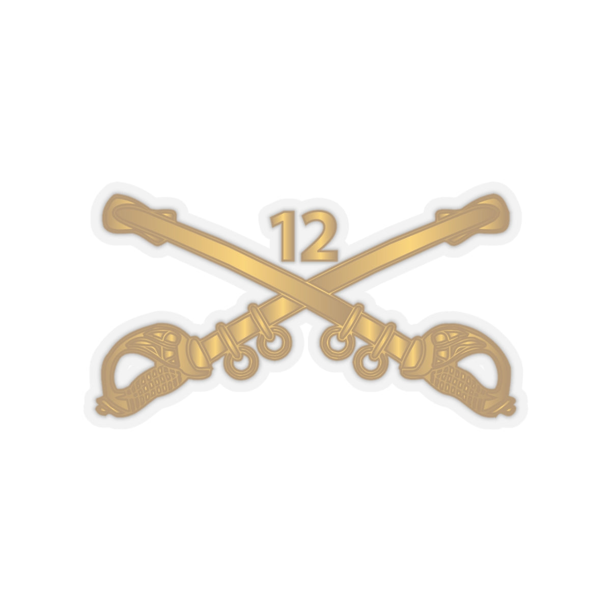 Kiss-Cut Stickers - Army - 12th Cavalry Branch wo Txt X 300