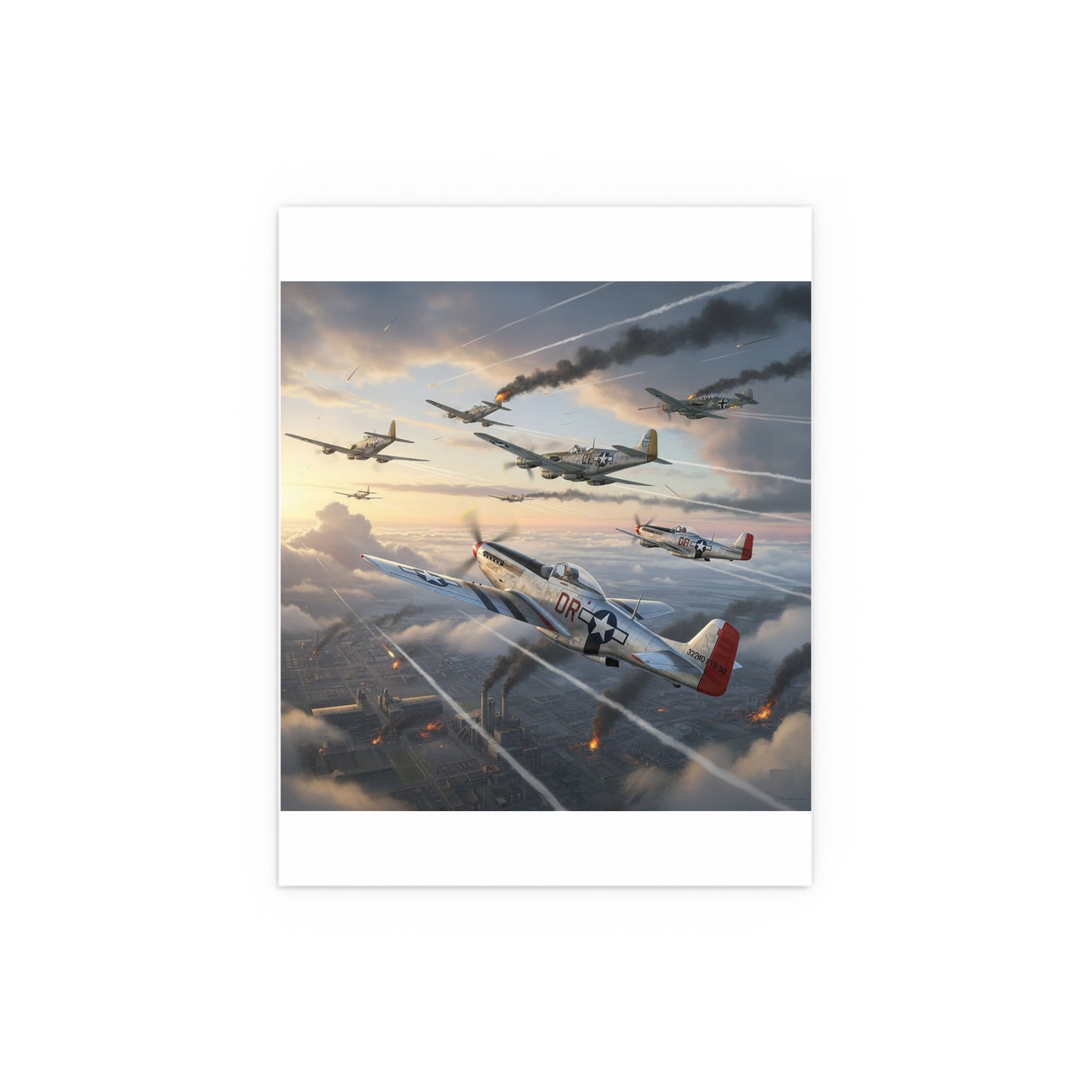 Indoor and Outdoor Silk Posters - Red Tails in Action