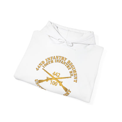 Unisex Heavy Blend™ Hooded Sweatshirt - Army - 442nd Infantry Regiment - 100th Infantry Battalion - US Army w Br X 300