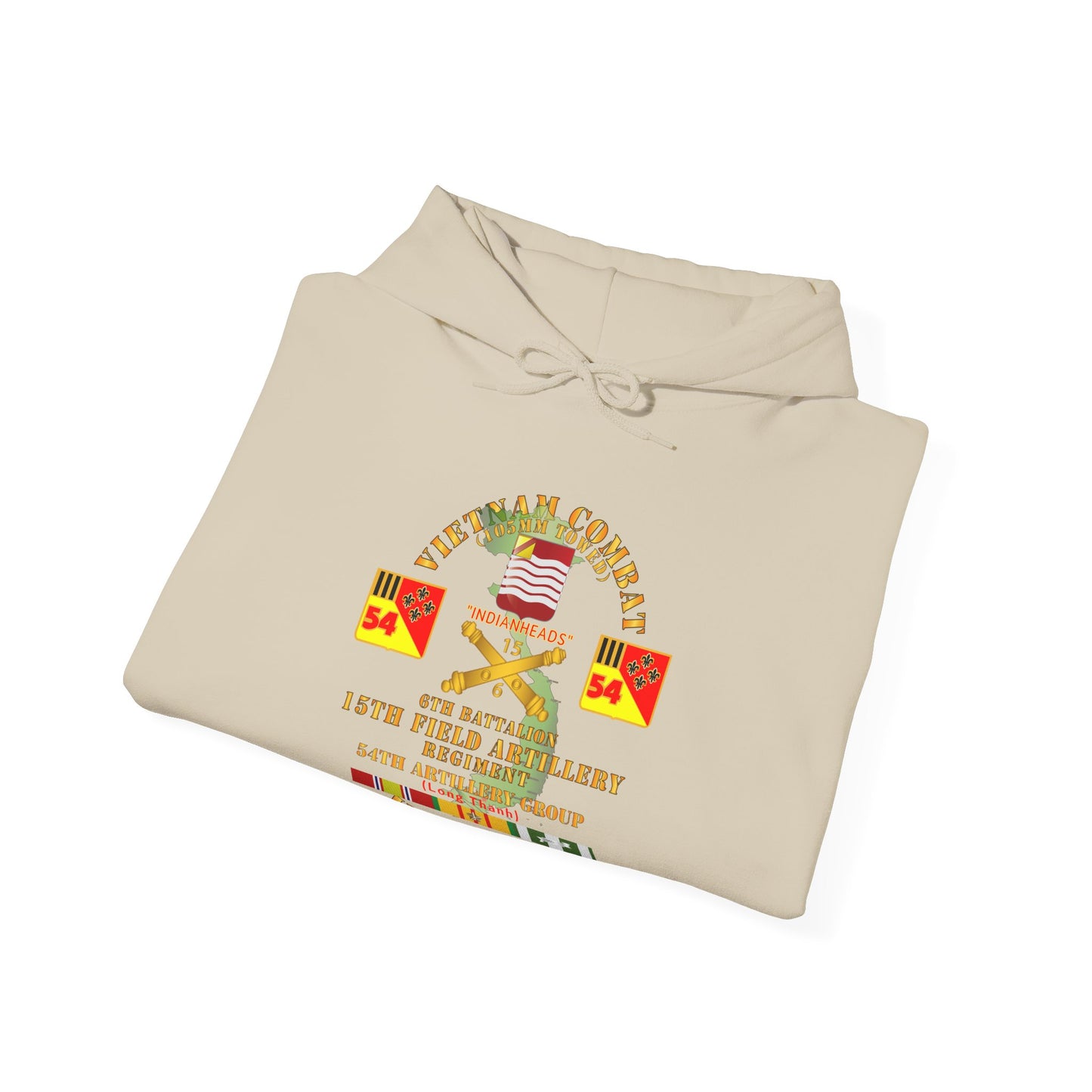 Unisex Heavy Blend™ Hooded Sweatshirt - Army - Vietnam Combat Vet - 6th Bn 15th Artillery - 54th Artillery Group w105mm
