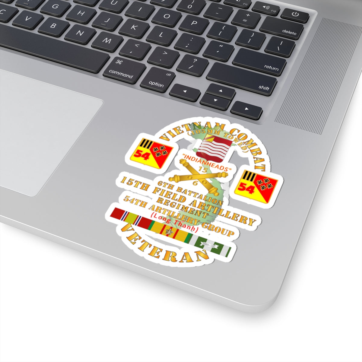 Kiss-Cut Stickers - Army - Vietnam Combat Vet - 6th Bn 15th Artillery - 54th Artillery Group w105mm