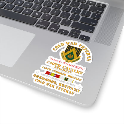Kiss-Cut Stickers - Army - Cold War Vet -  240th Cavalry Regiment - Owensboro, Kentucky w COLD SVC