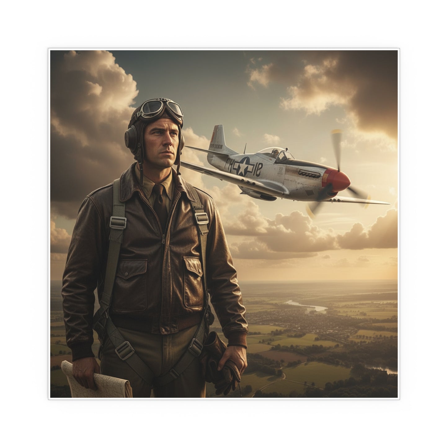 Indoor and Outdoor Silk Posters - Army Air Corps Pilot