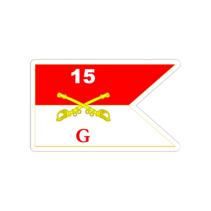 Kiss-Cut Stickers - Army - G Troop Guidon - 15th Cavalry Regiment