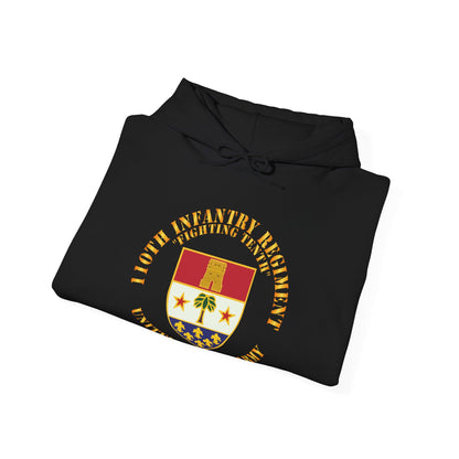Unisex Heavy Blend™ Hooded Sweatshirt - Army - 110th Infantry Regiment - Fighting Tenth - DUI X 300