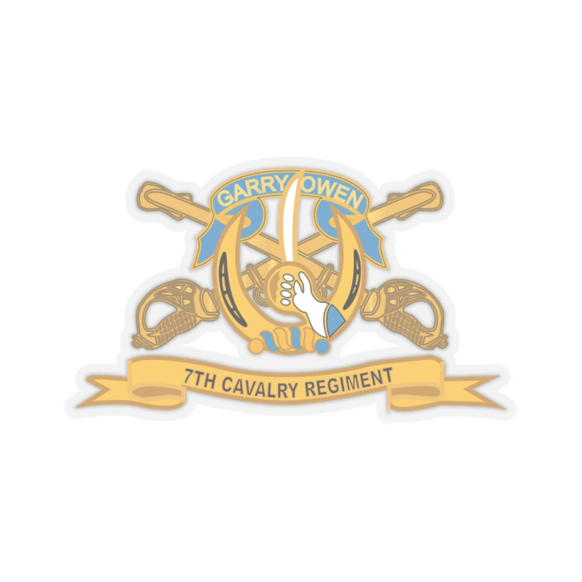 Kiss-Cut Stickers - Army  - 7th Cavalry Regiment w Br - Ribbon X 300