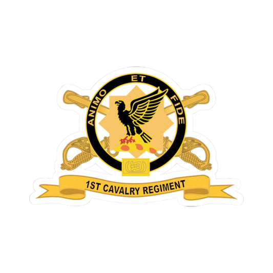 Kiss-Cut Stickers - Army - 1st Cavalry Regiment w Br - Ribbon X 300