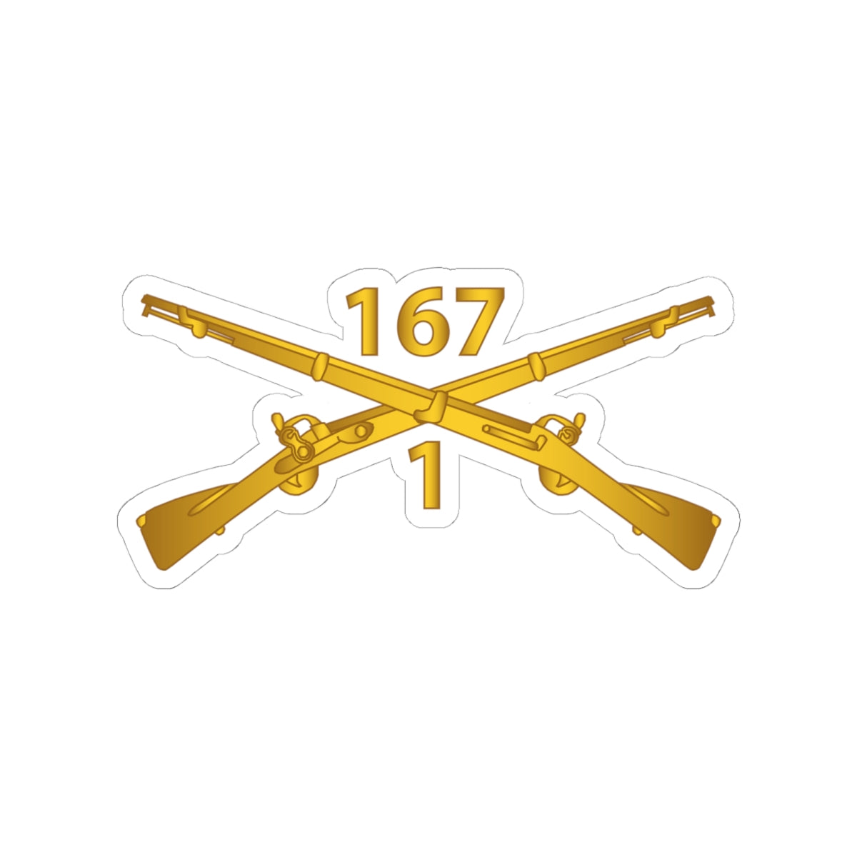 Kiss-Cut Stickers - Army - 1st Batalion, 167th Infantry Regiment - Inf Branch wo Txt X 300