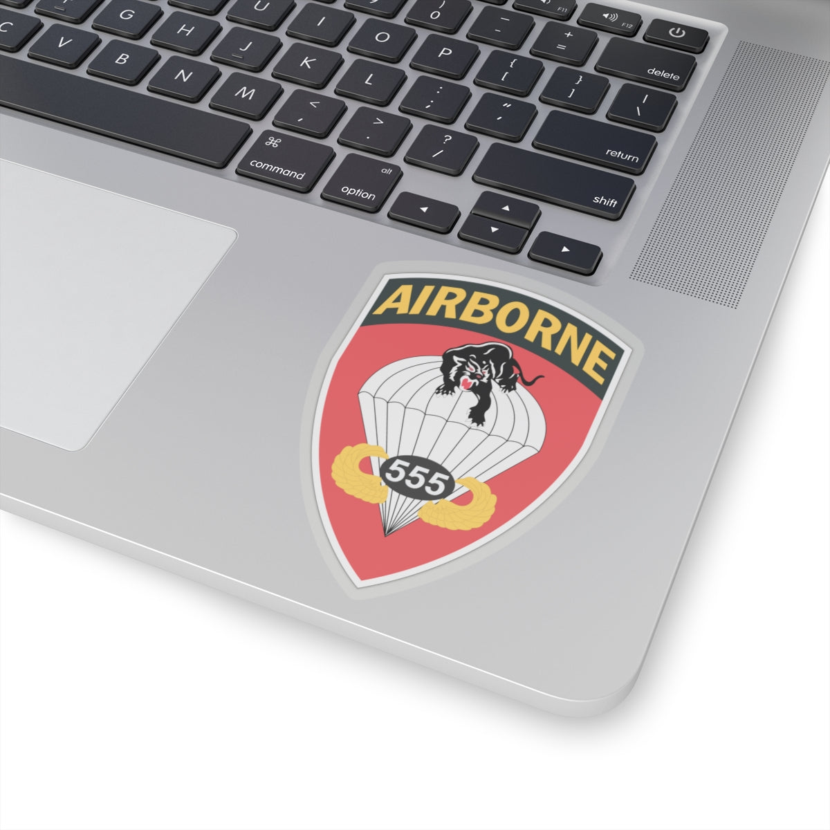 Kiss-Cut Stickers - Army - 555th Parachute Infantry Battalion - SSI w Br - Ribbon