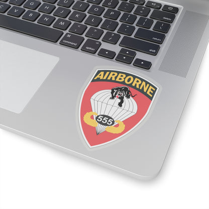 Kiss-Cut Stickers - Army - 555th Parachute Infantry Battalion - SSI w Br - Ribbon