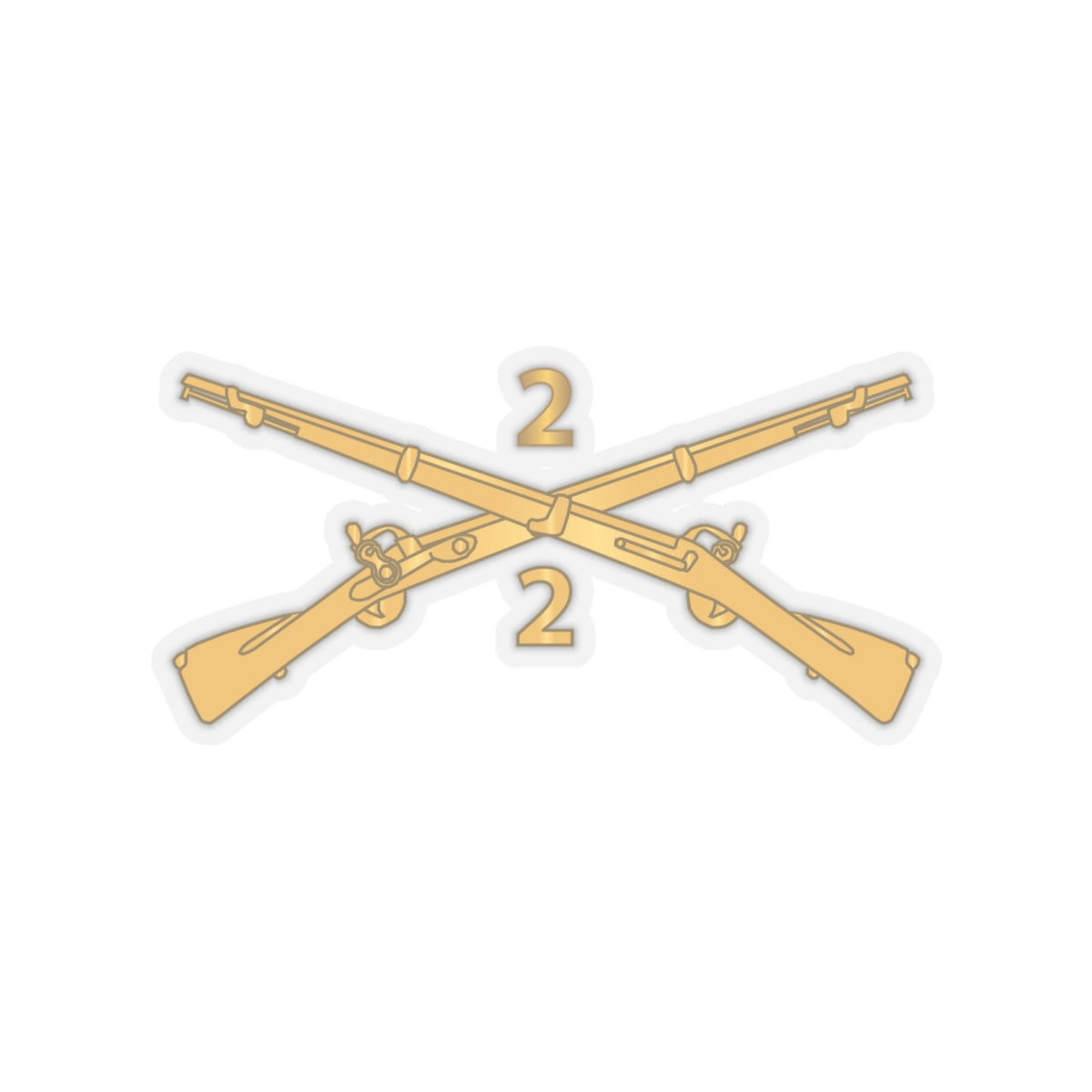 Kiss-Cut Stickers - Army - 2nd Battalion, 2nd Infantry Regiment Branch - wo Txt