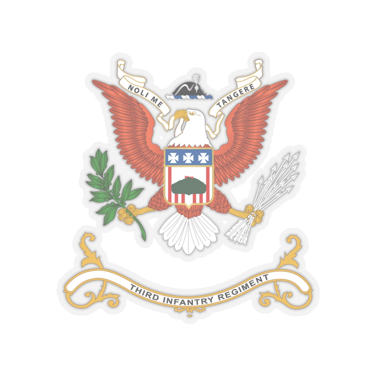 Kiss-Cut Stickers - Army - Regimental Colors -3rd Infantry wo Flag X 300